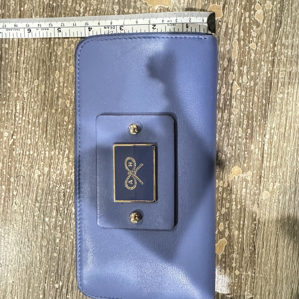 Anya Hindmarch FAITHFUL LARGE Round Long Wallet BLUEBELL - Pre-Loved
